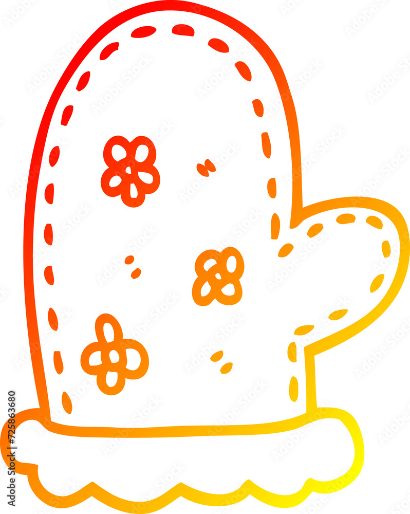 warm gradient line drawing cartoon oven mitts warm gradient line drawing cartoon oven mitts