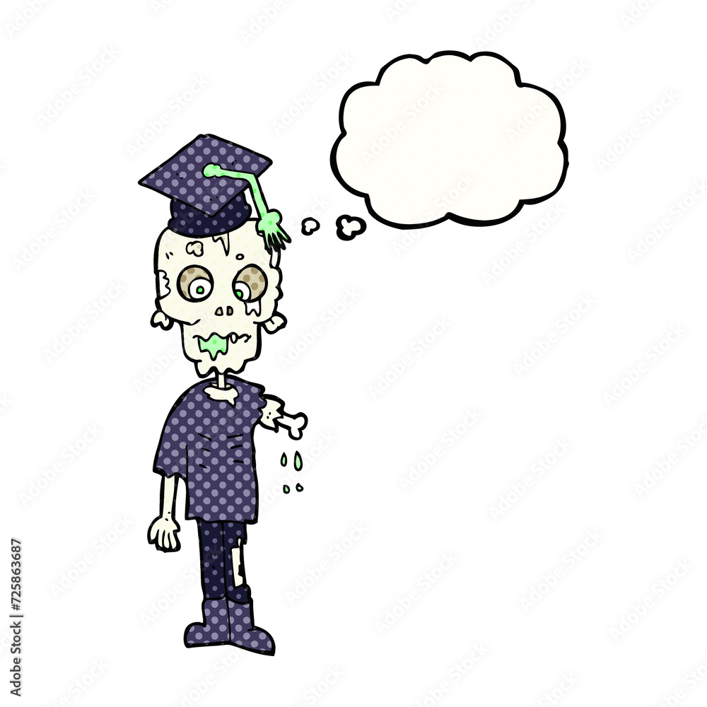 thought bubble cartoon zombie student thought bubble cartoon zombie student