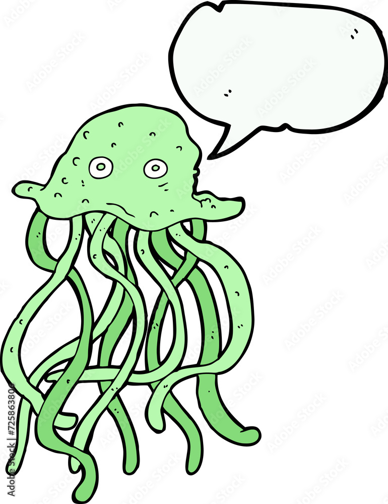 cartoon octopus with speech bubble cartoon octopus with speech bubble