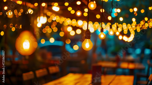 Blurred background of restaurant with abstract