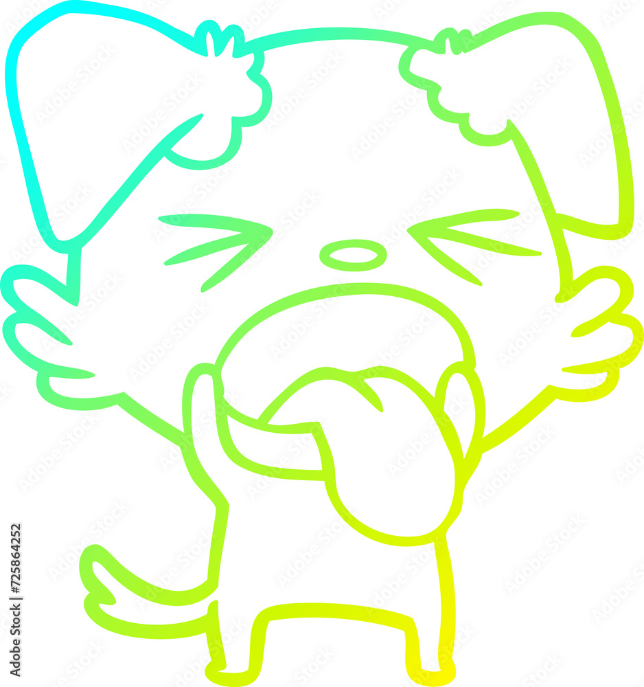 cold gradient line drawing cartoon disgusted dog cold gradient line drawing cartoon disgusted dog
