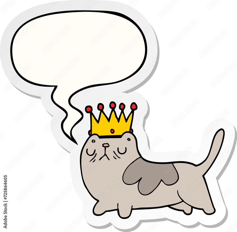 cartoon arrogant cat and speech bubble sticker cartoon arrogant cat and speech bubble sticker
