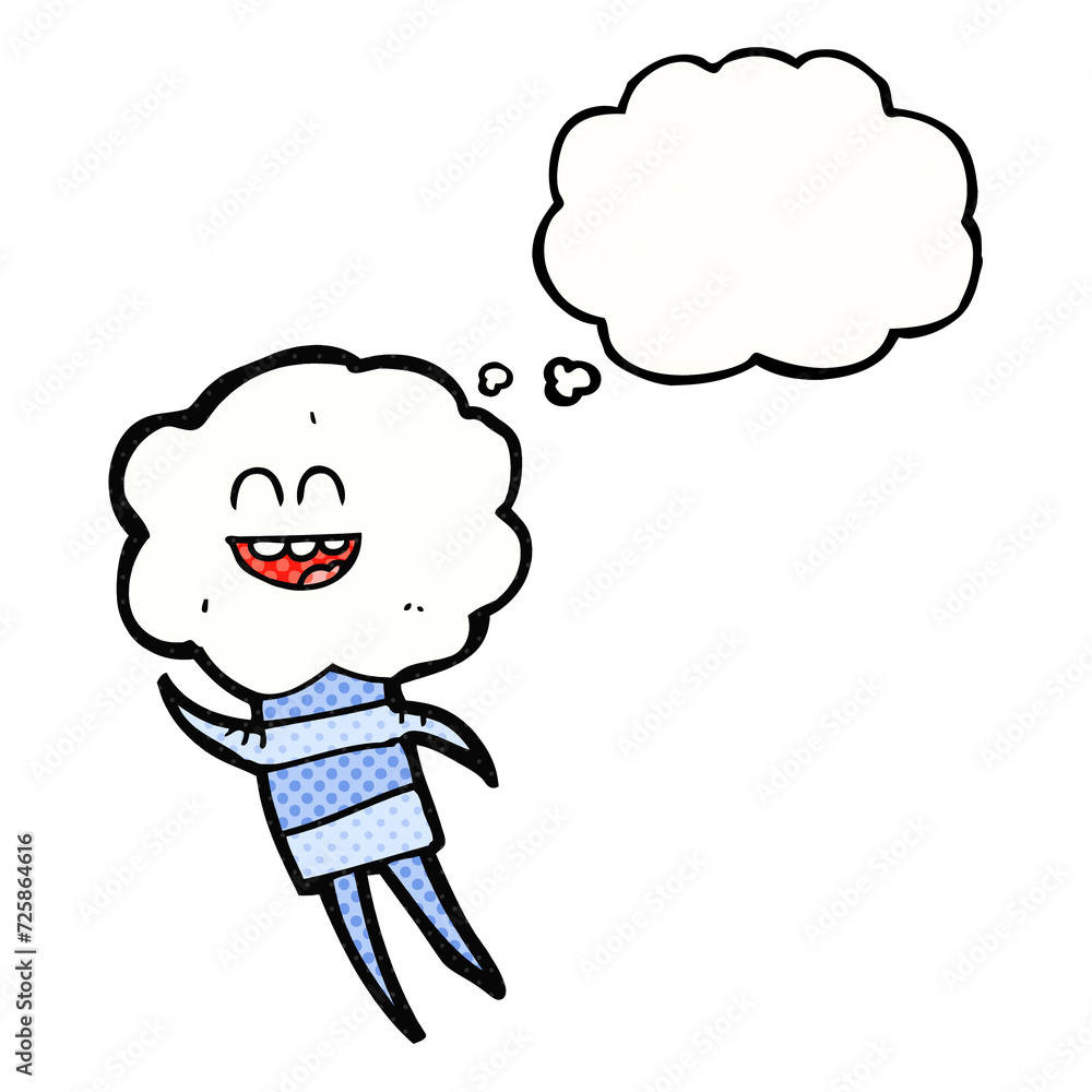 thought bubble cartoon cute cloud head creature thought bubble cartoon cute cloud head creature