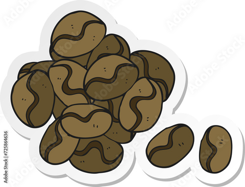 sticker of a cartoon coffee beans