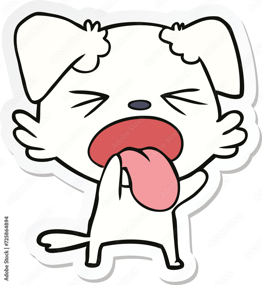 sticker of a cartoon disgusted dog sticker of a cartoon disgusted dog