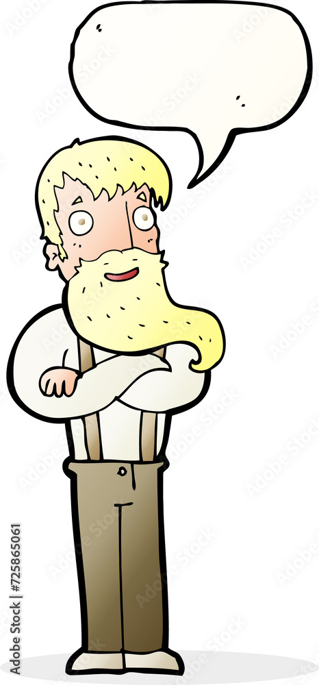 cartoon bearded hipster man with speech bubble cartoon bearded hipster man with speech bubble