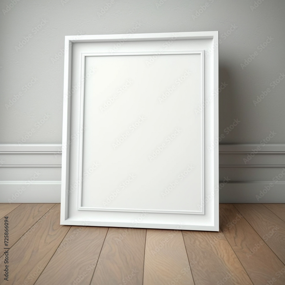 Realistic rectangular and square wooden blank picture photo frames stand on a clear wall from the front. wood frame with glossy glass. Template mockup. Generative AI Realistic rectangular and square wooden blank picture photo frames stand on a clear wall from the front. wood frame with glossy glass. Template mockup. Generative AI