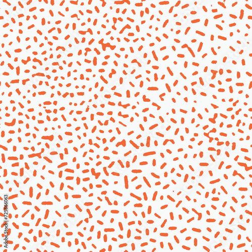 orange dots colours polka dots  hand abstract draw minimal seamless geo pattern in vector . Shibori print. Watercolour  batik. Handmade shirt tie dye Japan traditional tile.