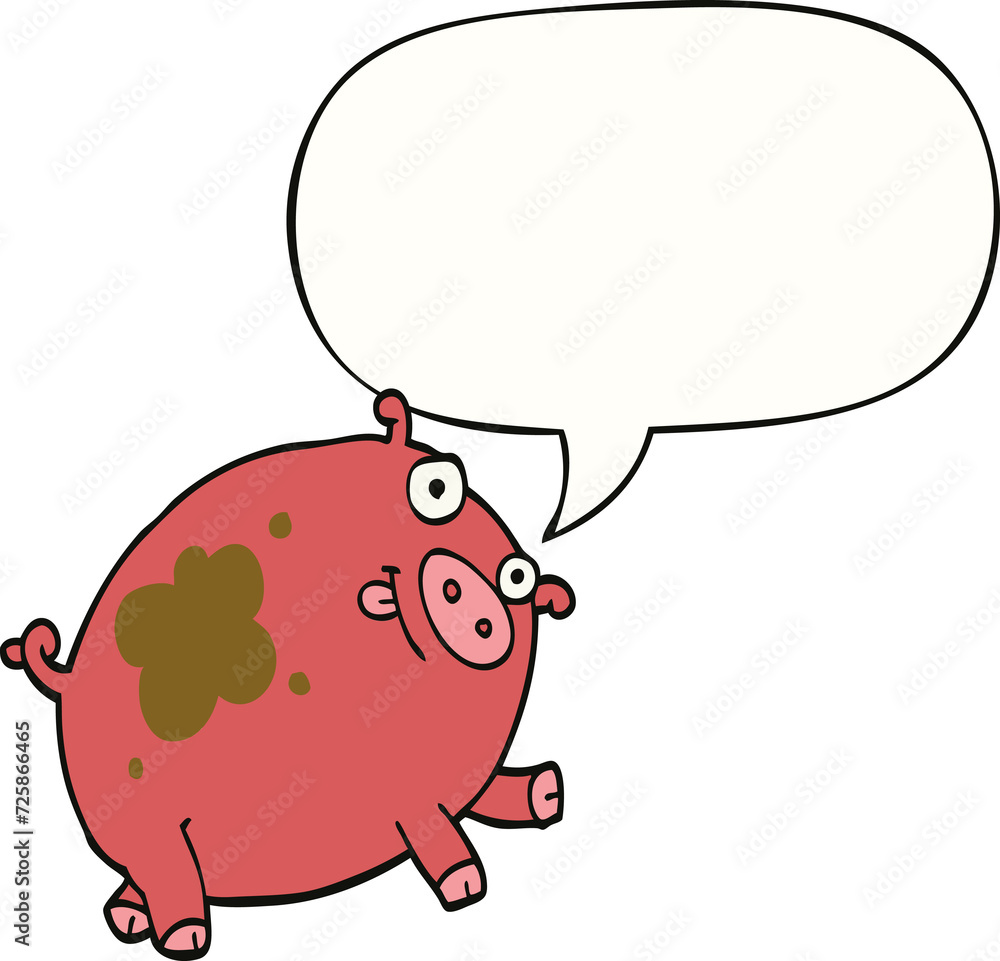 cartoon pig and speech bubble cartoon pig and speech bubble