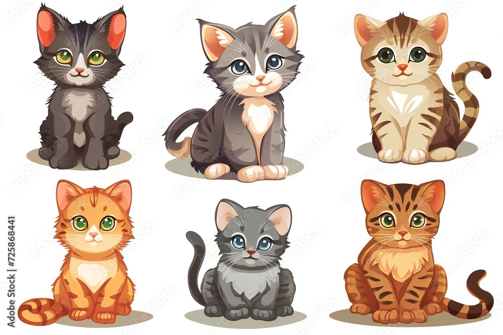 Cute cat cartoon character illustration isolated on white background Cute cat cartoon character illustration isolated on white background