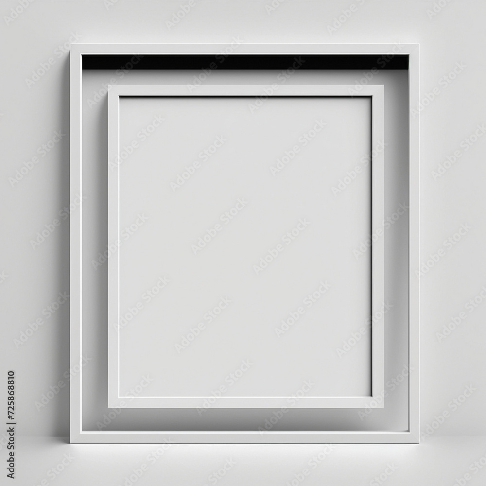 Realistic rectangular and square wooden blank picture photo frames stand on a clear wall from the front. wood frame with glossy glass. Template mockup. Generative AI Realistic rectangular and square wooden blank picture photo frames stand on a clear wall from the front. wood frame with glossy glass. Template mockup. Generative AI