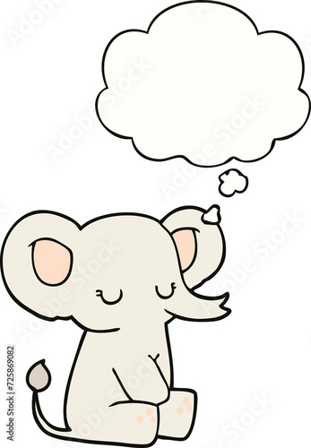 cartoon elephant and thought bubble