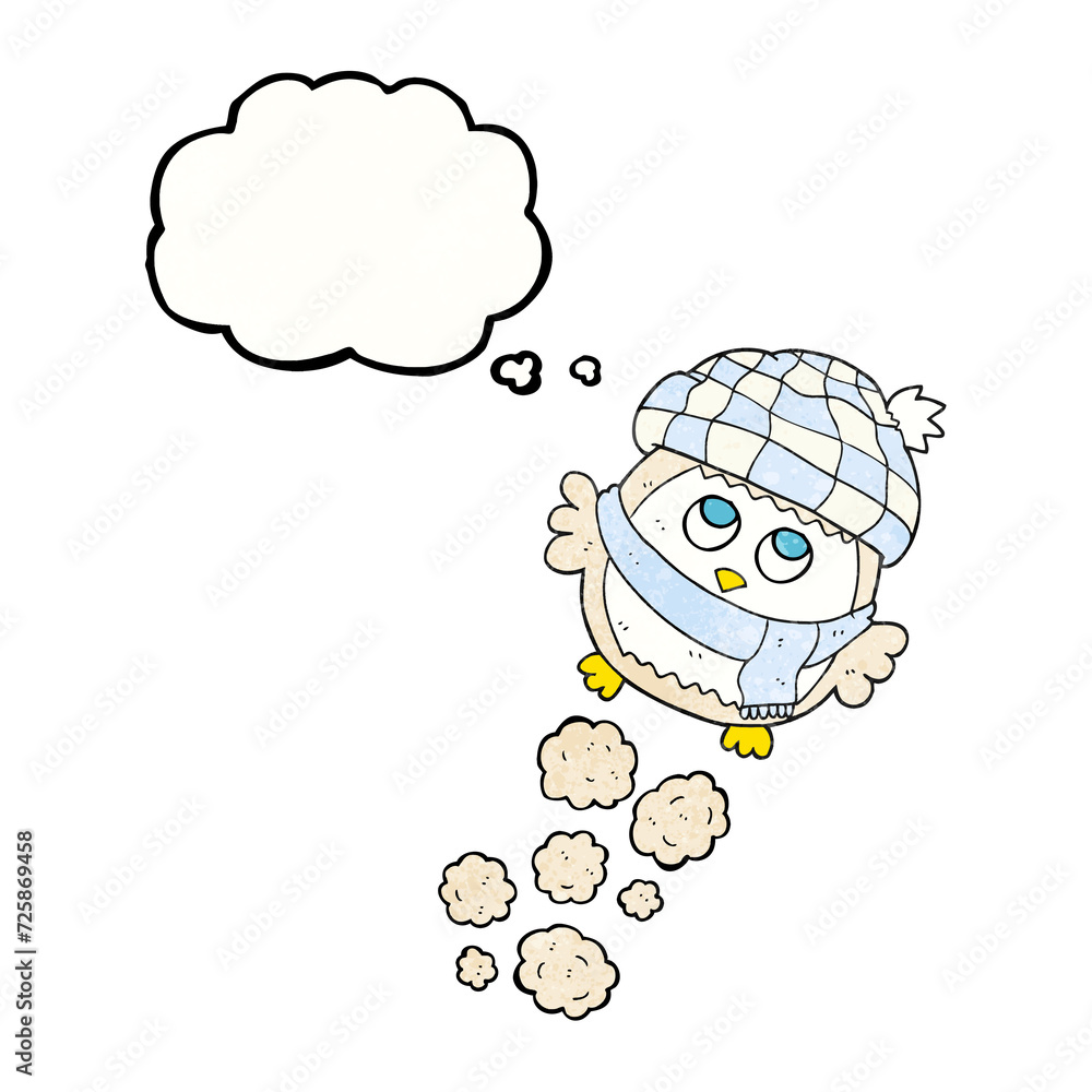 thought bubble textured cartoon cute little owl flying thought bubble textured cartoon cute little owl flying