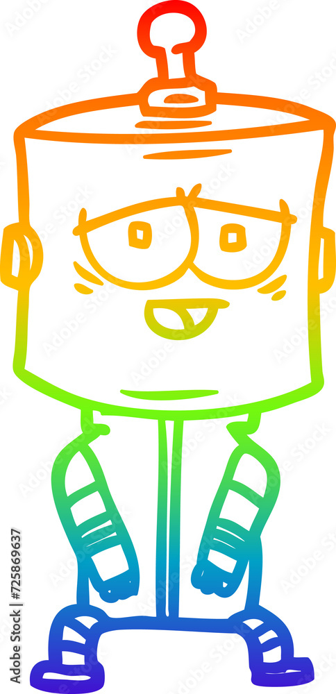 rainbow gradient line drawing cartoon robot rainbow gradient line drawing cartoon robot