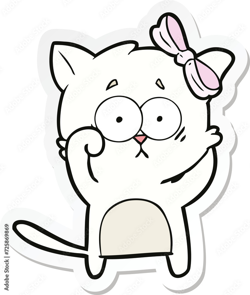 sticker of a cartoon cat sticker of a cartoon cat