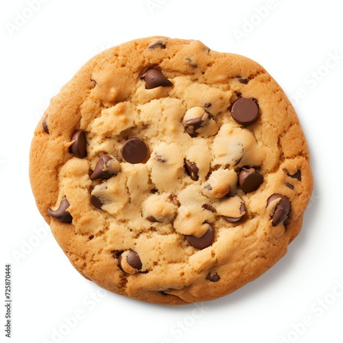 a chocolate chip cookies, studio light , isolated on white background