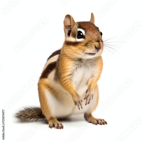 a chipmunk, studio light , isolated on white background
