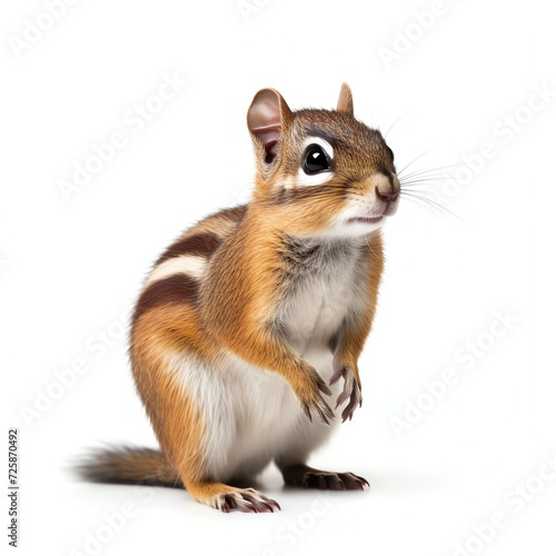 a chipmunk, studio light , isolated on white background