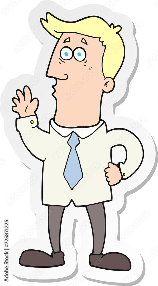 sticker of a cartoon businessman