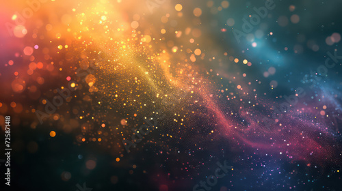 colorful luxury glitter and bokeh particles, colorful bokeh background, holiday festival background