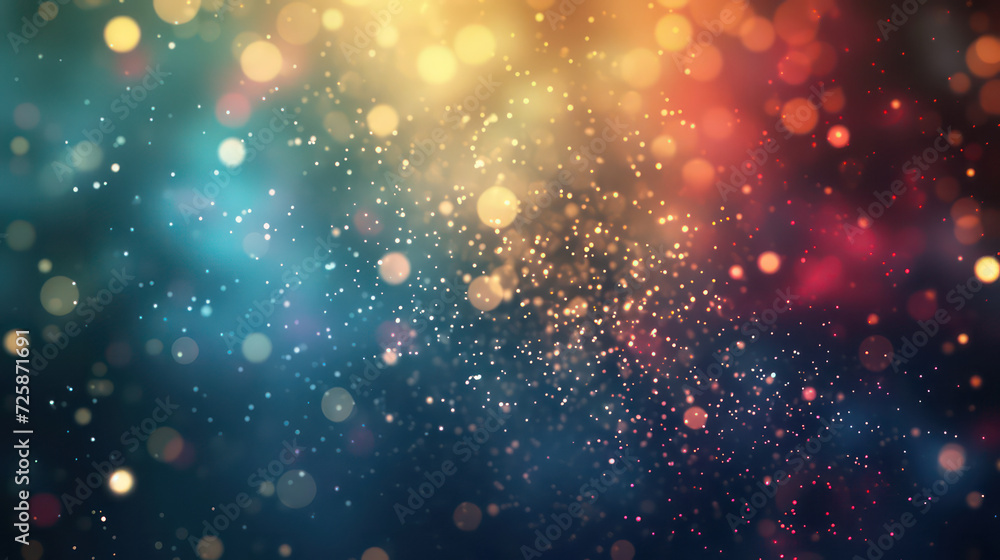 colorful luxury glitter and bokeh particles, colorful bokeh background, holiday festival background