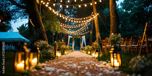 Elements of the wedding decor of the night ceremony