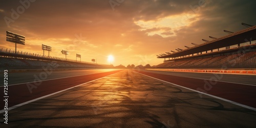 the sunrise over a race track