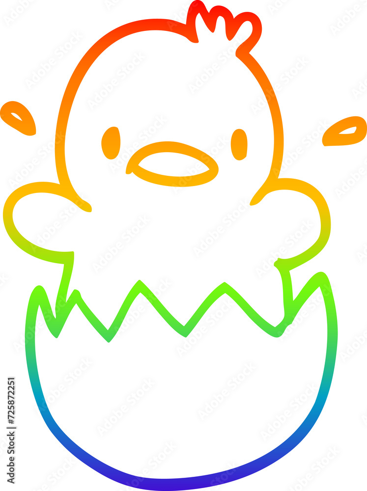 rainbow gradient line drawing cartoon baby duck rainbow gradient line drawing cartoon baby duck