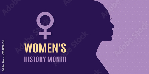 Women's History Month design concept . The annual month that highlights the contributions of women to events in history. 