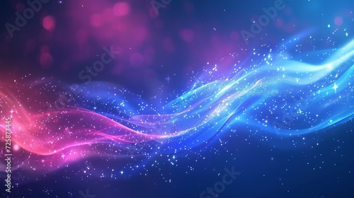 Abstract background with magic glowing lines and particles. illustration for your design