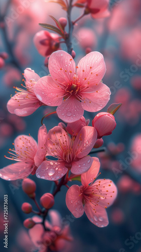 Red heart shaped confetti. AI generated art illustration.