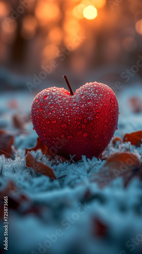 Red heart shaped confetti. AI generated art illustration.