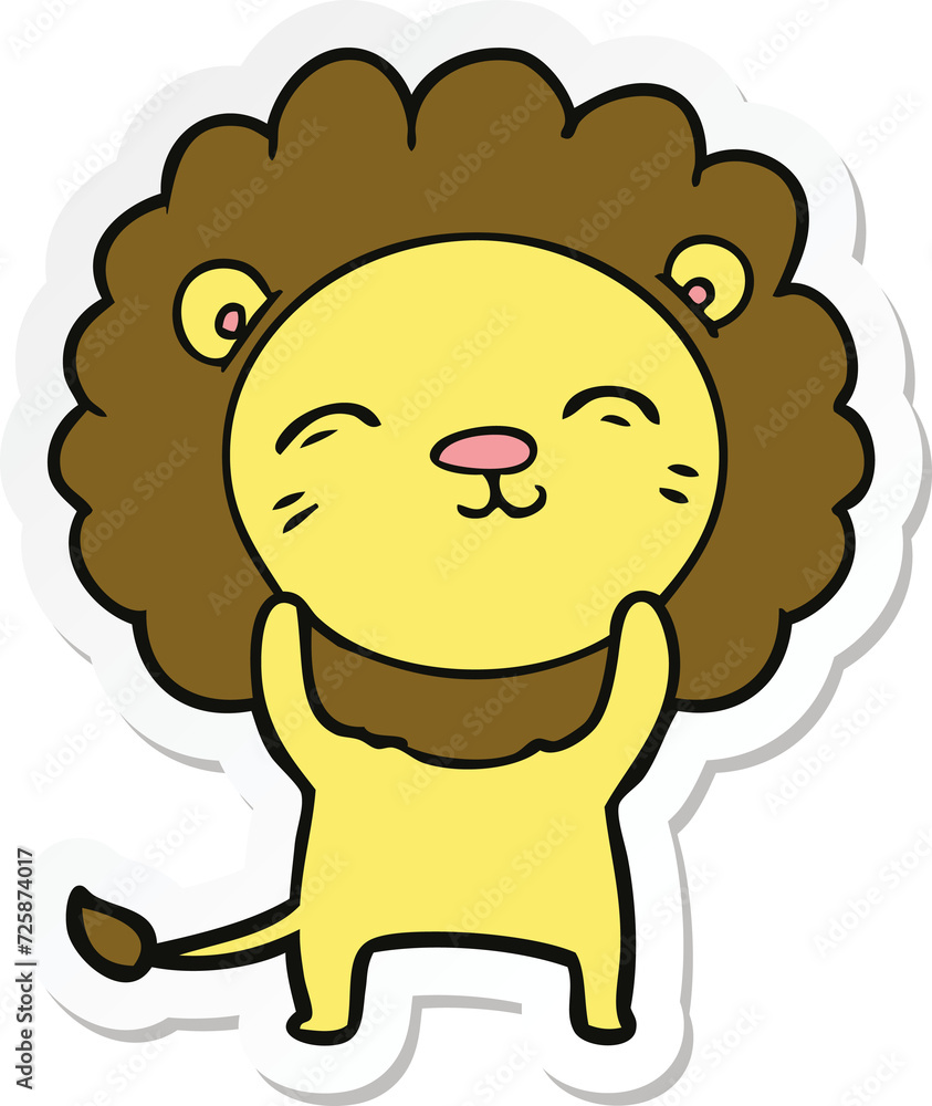 sticker of a cartoon lion sticker of a cartoon lion