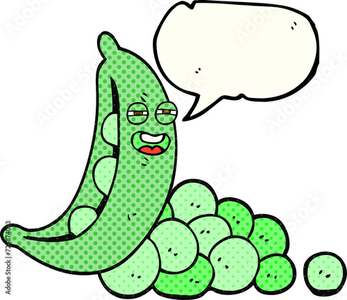 comic book speech bubble cartoon peas in pod