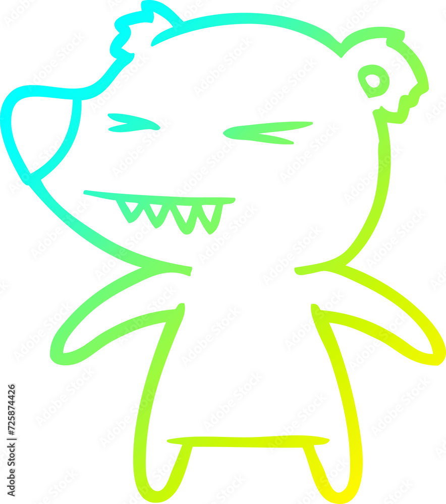 cold gradient line drawing angry bear cartoon cold gradient line drawing angry bear cartoon