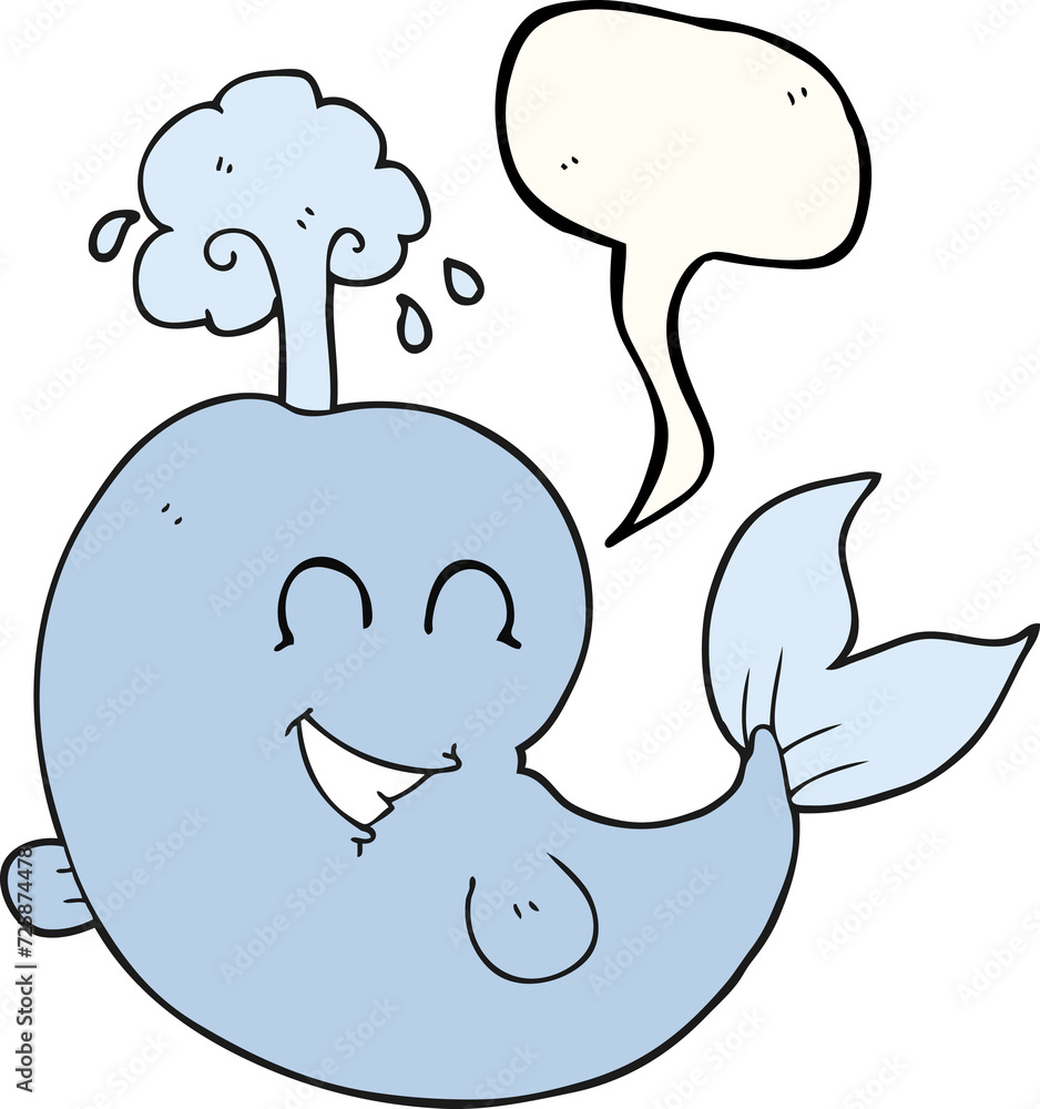 speech bubble cartoon whale spouting water speech bubble cartoon whale spouting water
