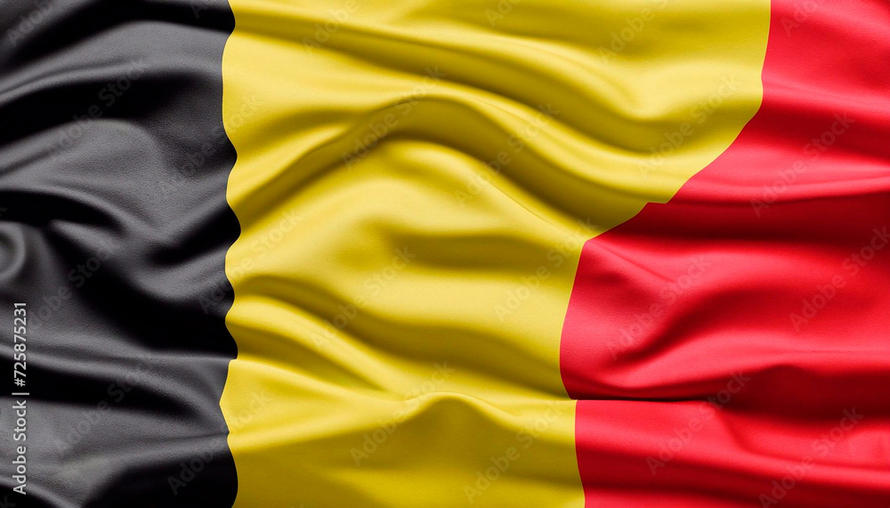 flag Belgium with juicy colors with pleats with visible satin texture flag Belgium with juicy colors with pleats with visible satin texture