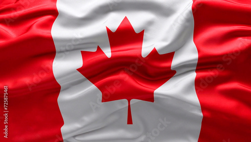 flag Canada with pleats with visible satin texture