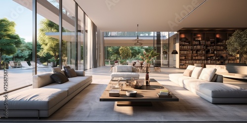 Stunning living room in contemporary villa. © Lasvu