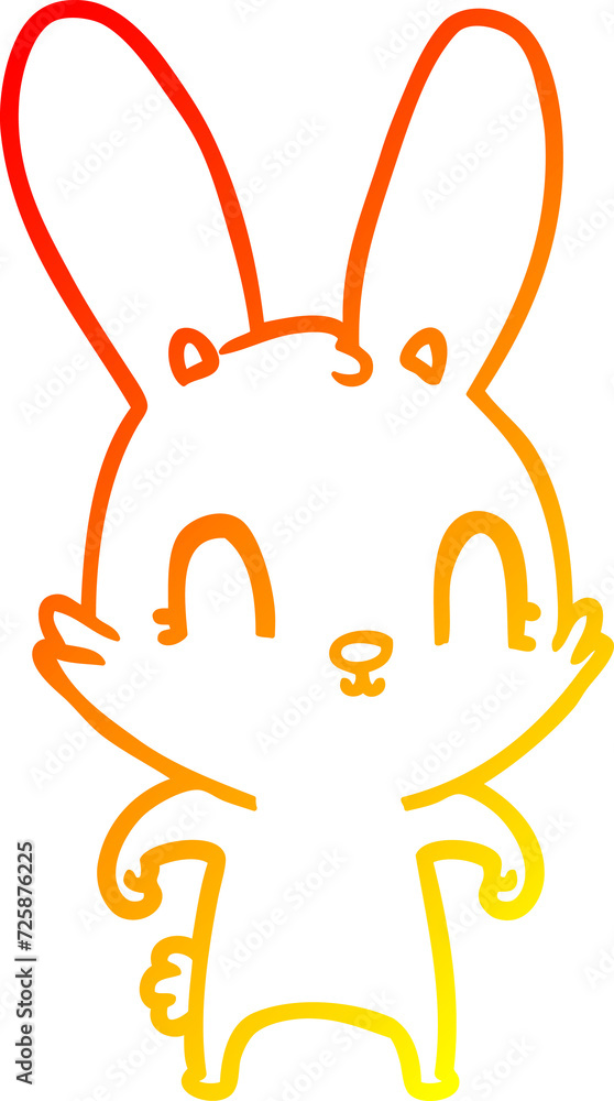 warm gradient line drawing cute cartoon rabbit warm gradient line drawing cute cartoon rabbit