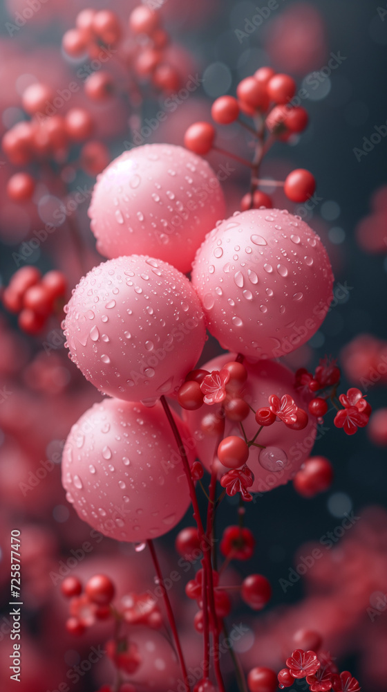 Red heart shaped confetti. AI generated art illustration. Red heart shaped confetti. AI generated art illustration.