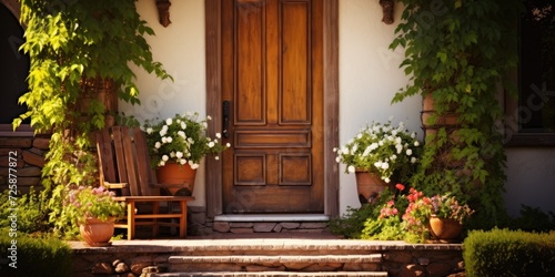 a front door entrance to a home