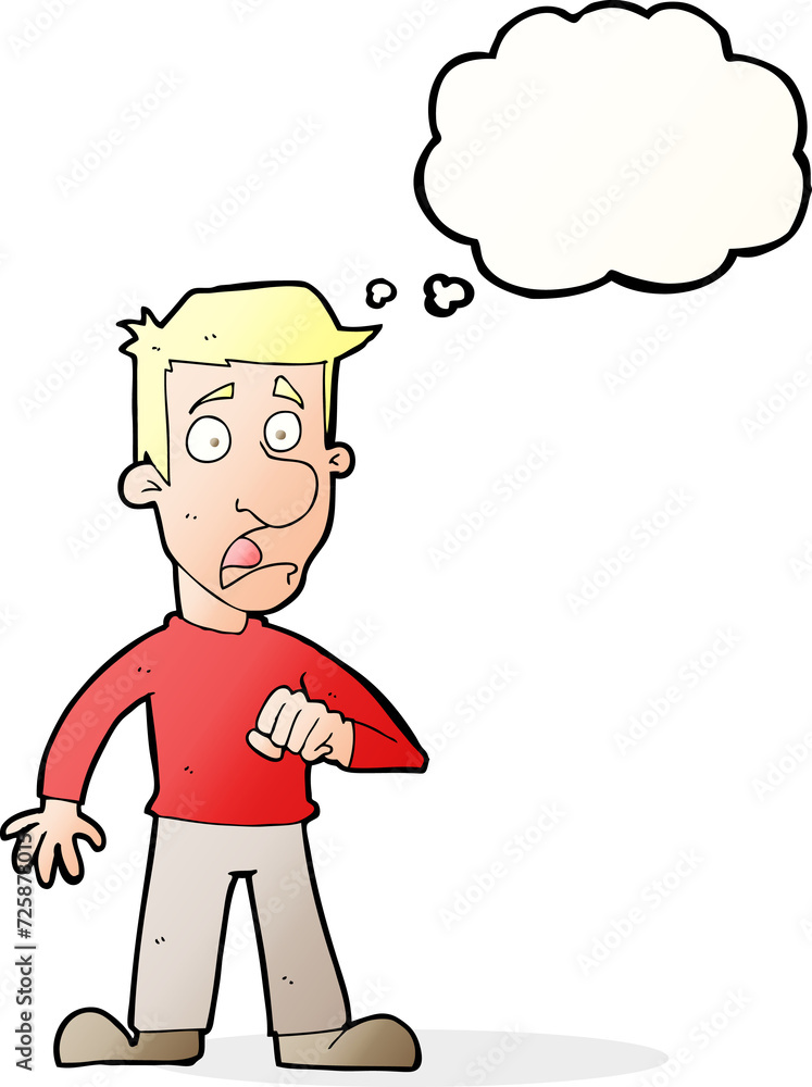 cartoon shocked man with thought bubble cartoon shocked man with thought bubble