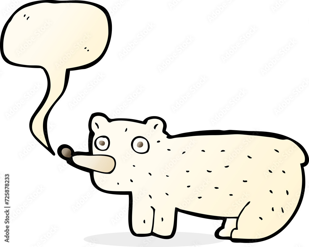 funny cartoon polar bear with speech bubble funny cartoon polar bear with speech bubble