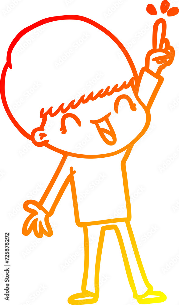 warm gradient line drawing happy cartoon boy warm gradient line drawing happy cartoon boy