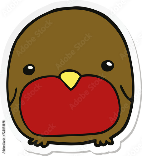 sticker of a cute cartoon penguin