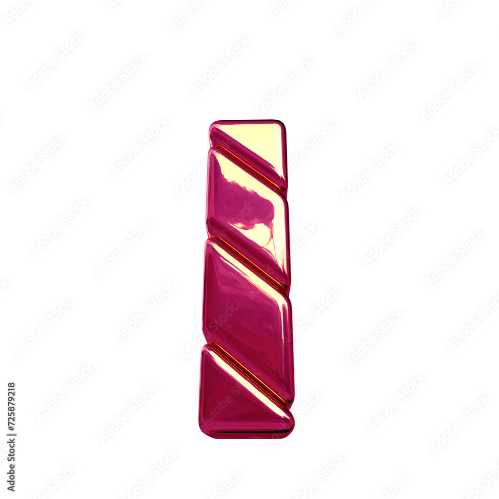 Symbol made of pink diagonal blocks. letter i Symbol made of pink diagonal blocks. letter i
