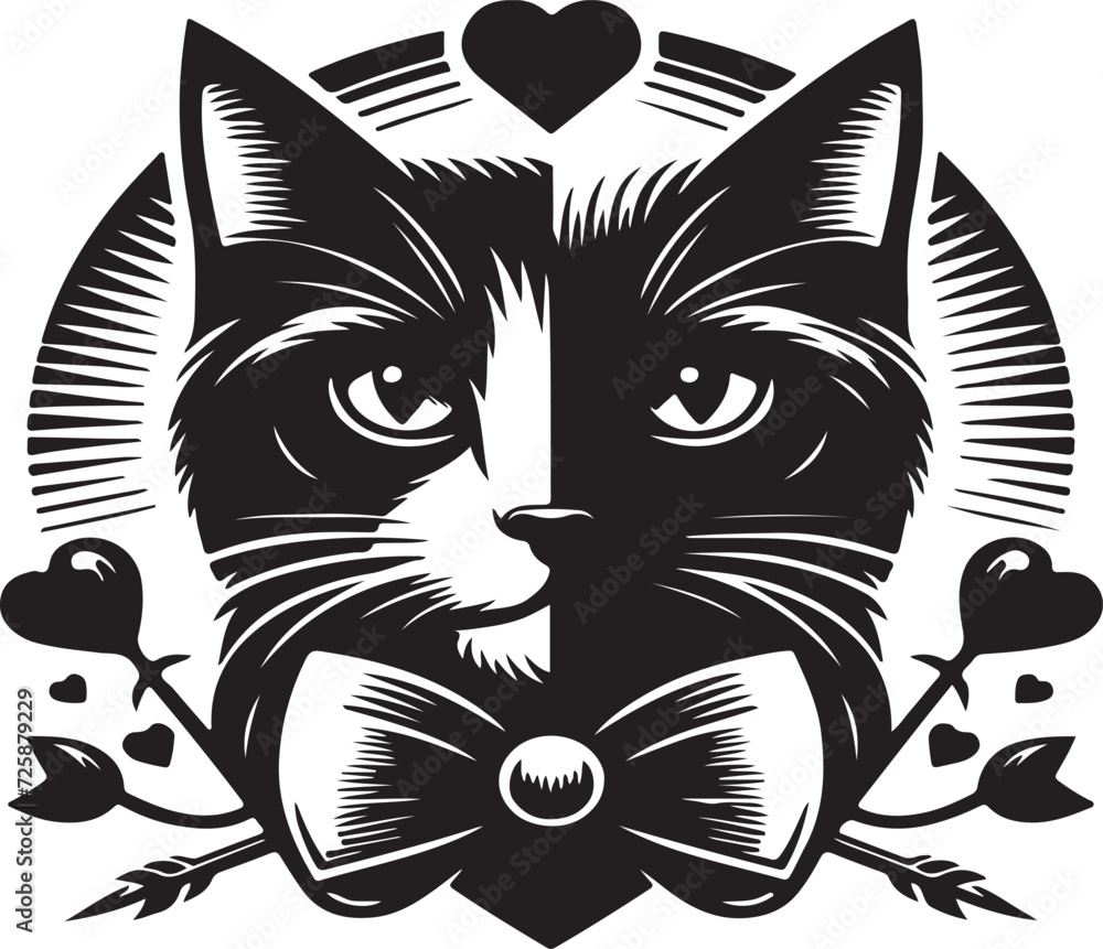 Obraz premium Valentine's Day Cat Art Design
