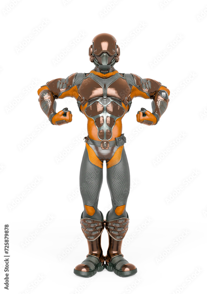 Fototapeta premium futuristic astronaut in white background