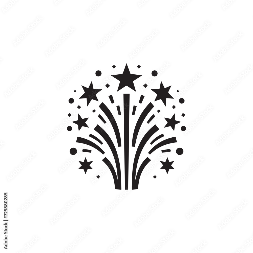 Fireworks line icon vector